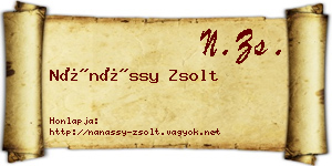 Nánássy Zsolt névjegykártya