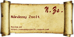 Nánássy Zsolt névjegykártya