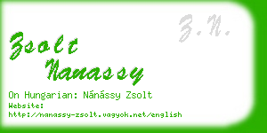 zsolt nanassy business card